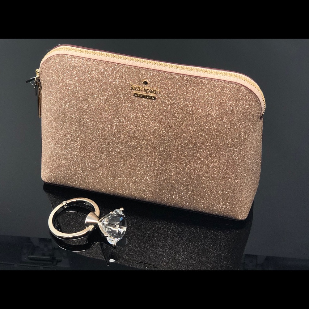 NWT Kate Spade Rose Gold Briley Cosmetic Bag
